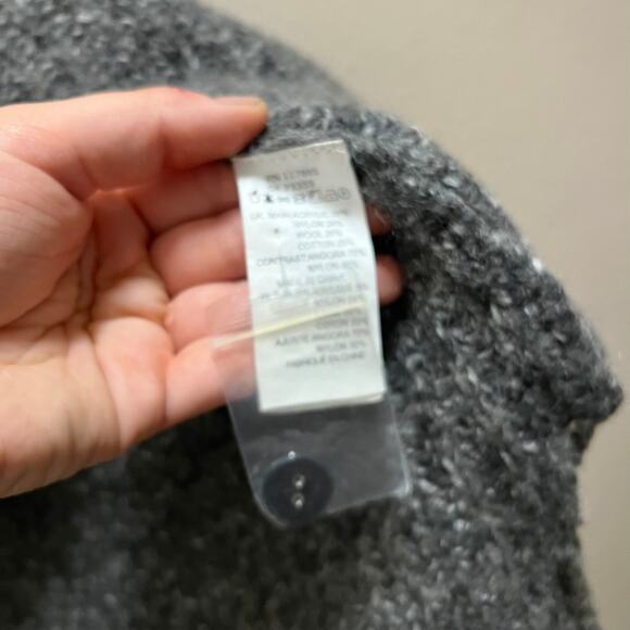 Something Else By Natalie Wood Gray Knit Turtleneck Shawl Pullover Sweater Sz L - Picture 9 of 9